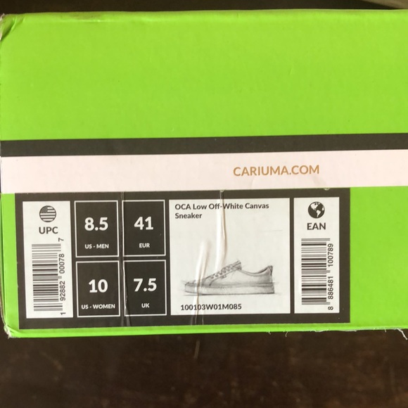 Cariuma OCA  off-white canvas sneaker Woman’s 10 Men’s 8.5 New - Picture 3 of 8